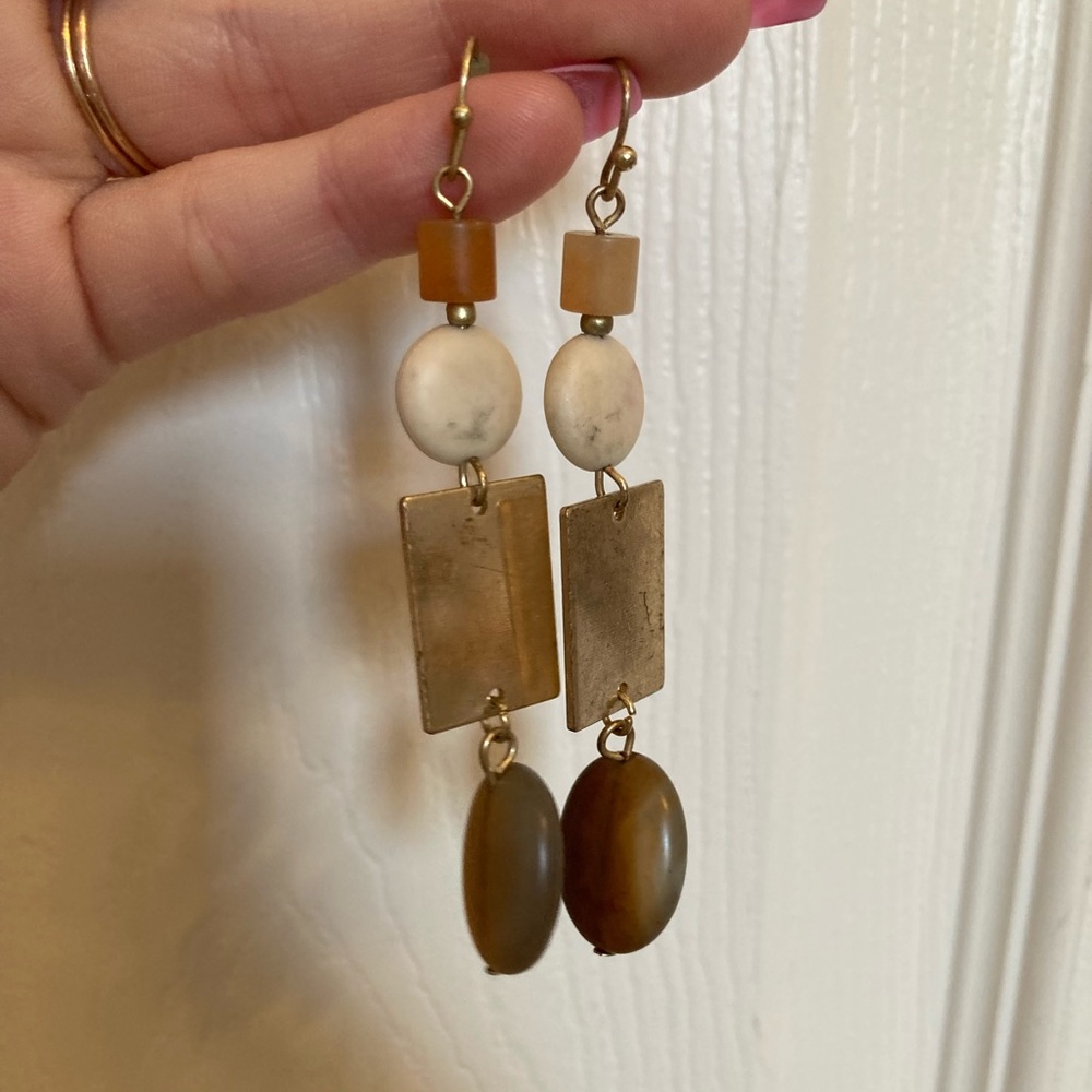 neutral stone earrings